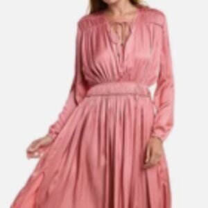 Elie Tahari Shirred Maxi Dress Women's Pink S msrp 495